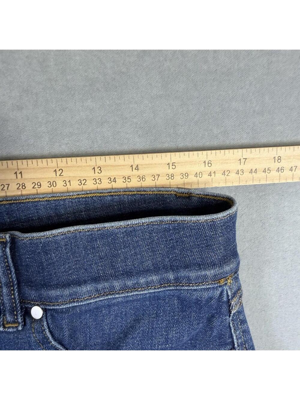 Spanx Crop Wide Leg Jeans Women's XL Petite Blue Medium Wash Denim NWT - Picture 6 of 10